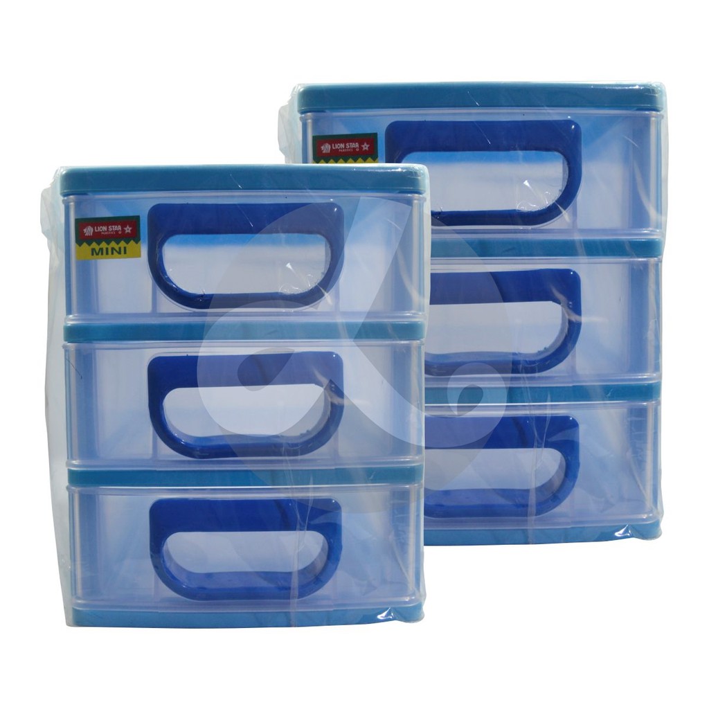Jual Lion Star Estima Mini Container M3 Laci Kotak Kecil Susun 3 warna ...