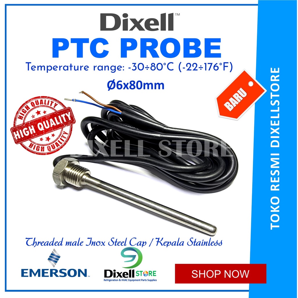 Jual Sensor Probe PTC Dixell Drat Ulir temperatur bulb 1.8 mtr Shopee