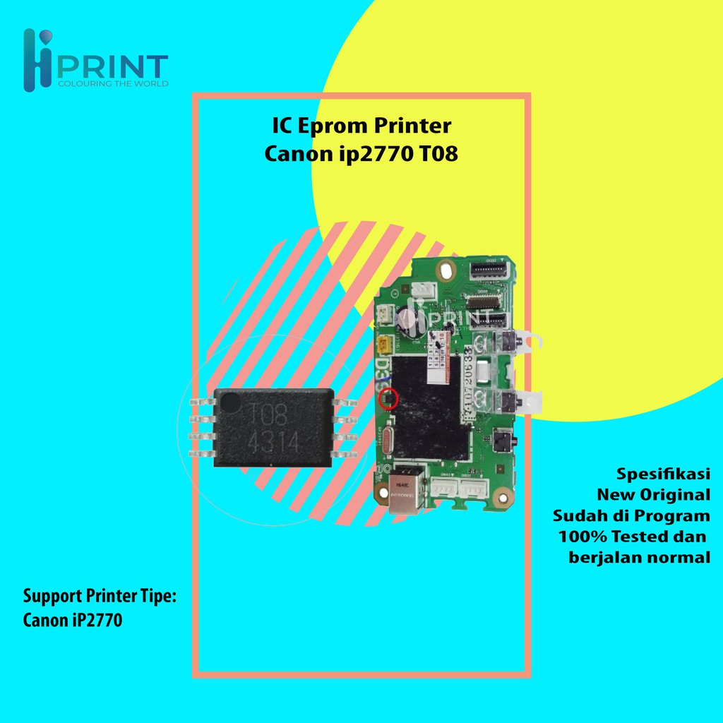 Jual IC Eprom IP2770 Canon T08 New Model, IC Reset Canon Ip 2770 New ...