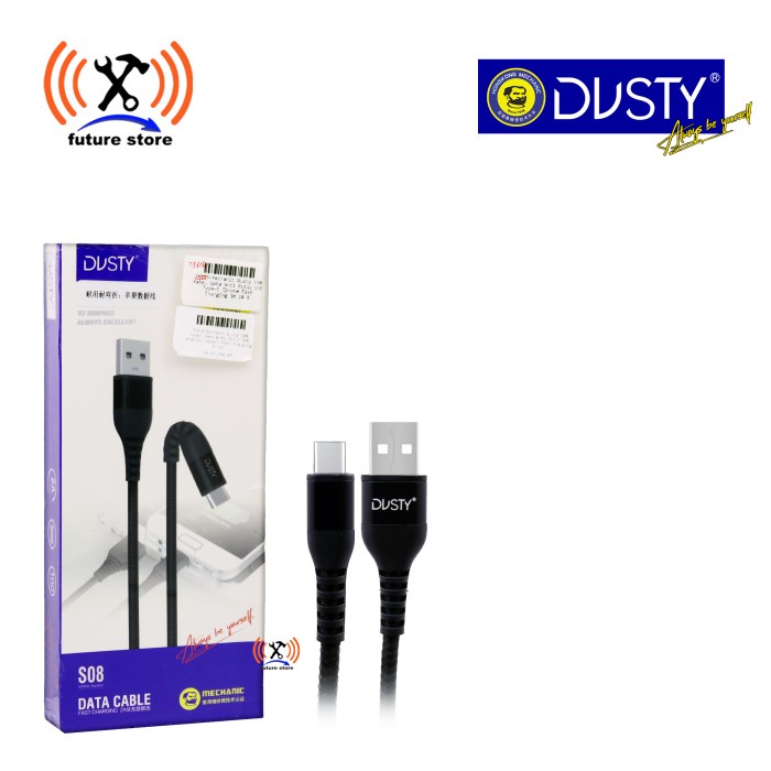 Jual Dusty S08 Kabel Data Anti Putus Type-C Fast Charging 1M 2A Black