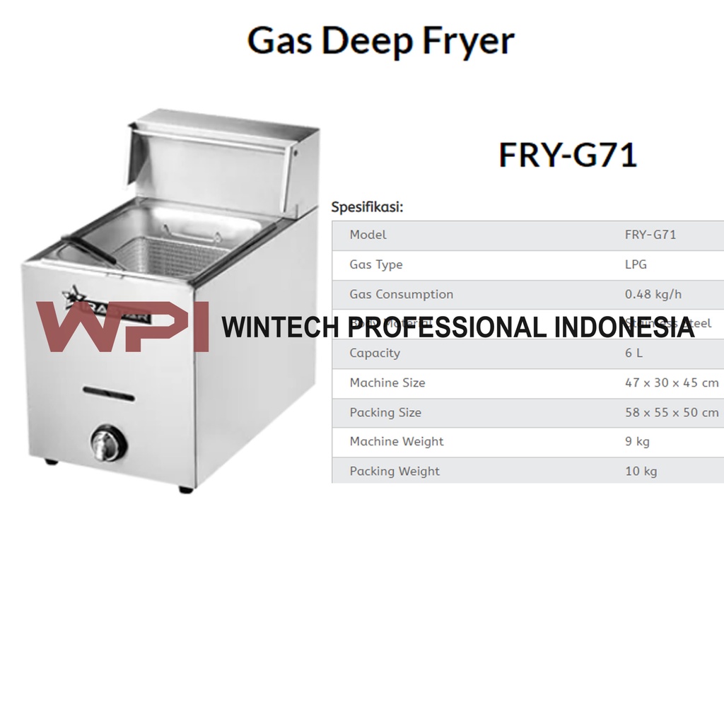 Jual Wiratech FRY-G71 Gas Deep Fryer / Penggorengan Gas | Shopee Indonesia