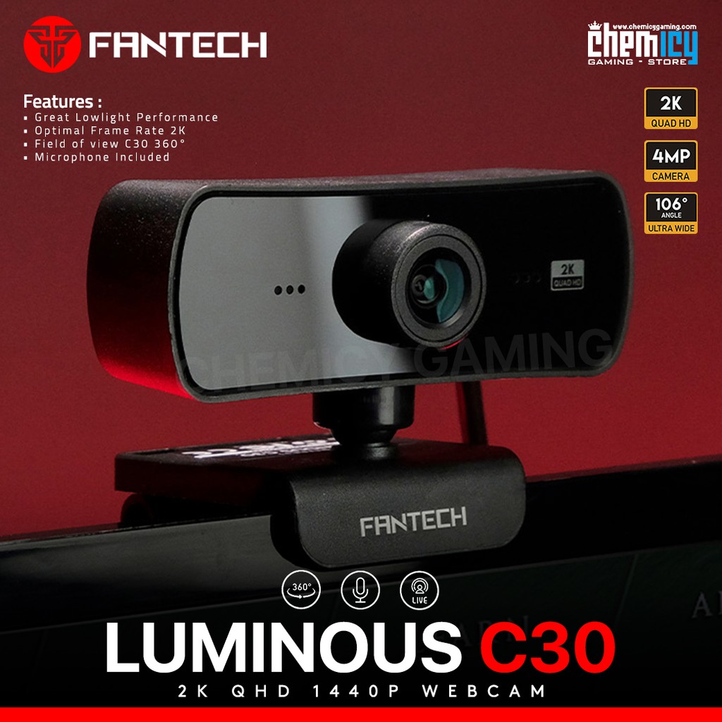 Jual Fantech C30 Luminous 2K QHD 1440p Webcam Shopee Indonesia