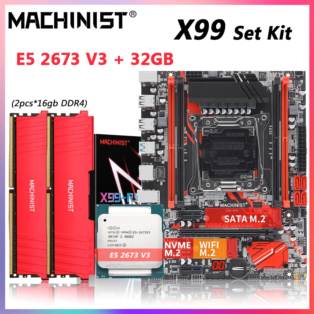 Jual PREORDER Machinist X99 Motherboard Kit With Xeon E5 2673 V3 CPU 2 ...