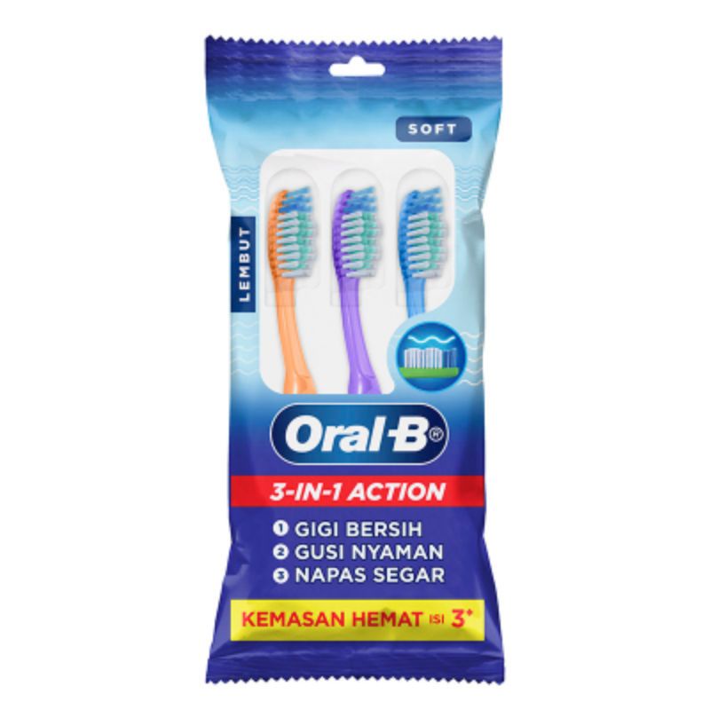 Jual ORAL-B SIKAT GIGI 3 IN 1 ACTION ISI 3 PCS | Shopee Indonesia