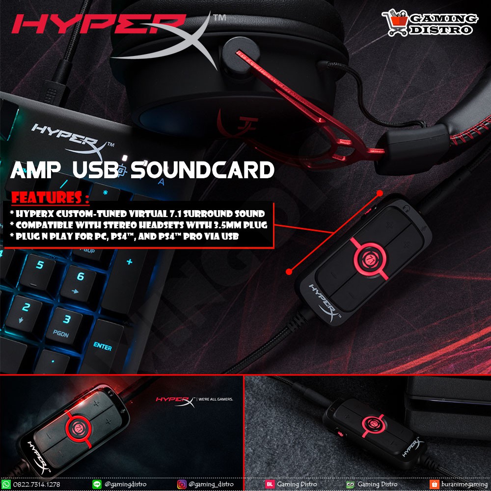 Jual HyperX AMP USB Soundcard 7.1 Surround Sound HyperX AMP Soundcard