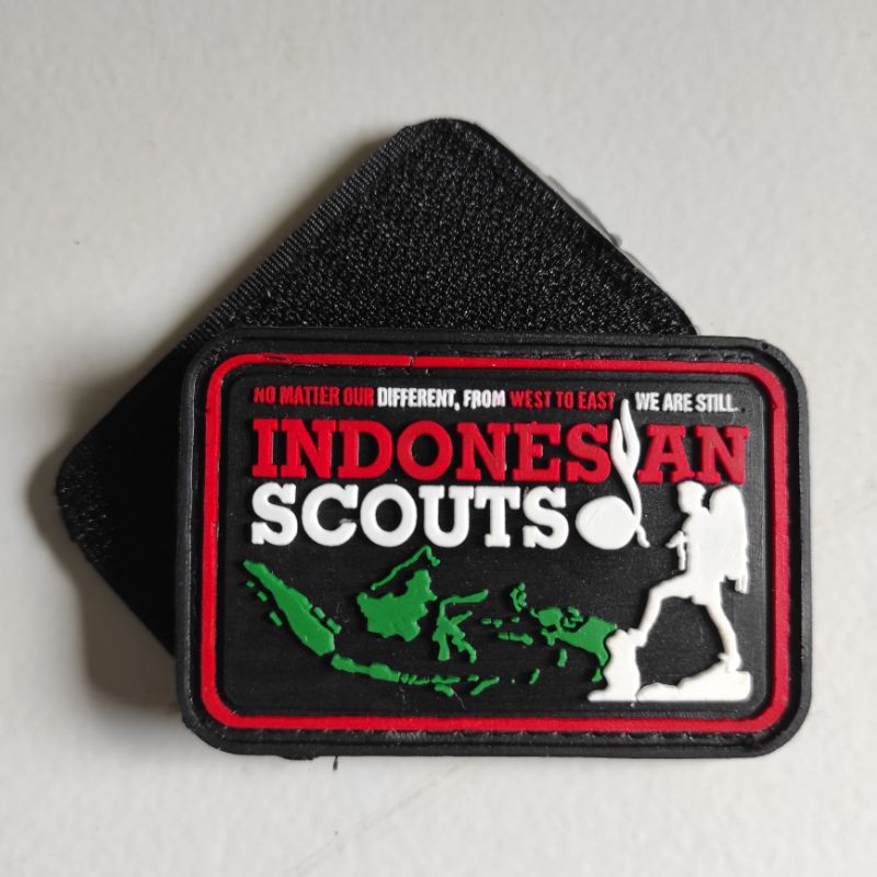 Jual PATCH RUBBER LOGO PRAMUKA SCOUTS PETA INDONESIA TEMPELAN EMBLEM KARET VELCRO Shopee Indonesia