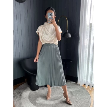 Rok Plisket Midi Rok Plisket Tanggung Rok 7 8 Plisket Premium Pleated Skirt