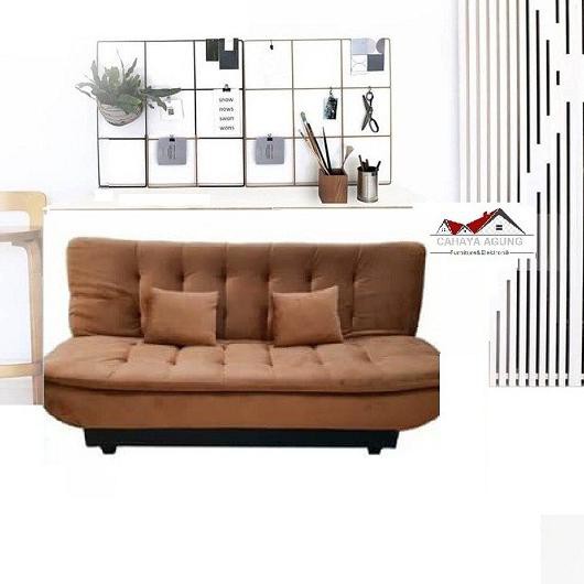 Jual Sofa Bed Modern Dan Minimalis Lapisan Pillow Top Merah Saktikar