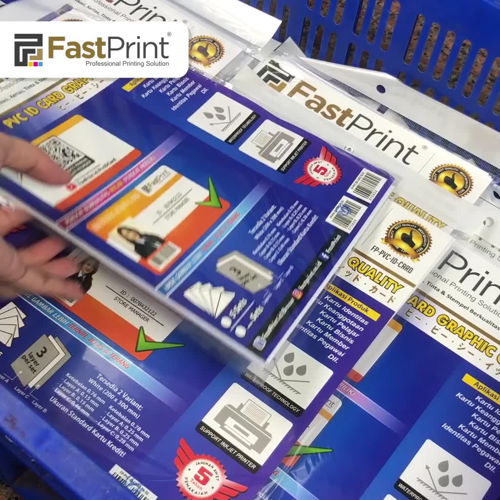 Jual Fast Print Lembaran Kertas PVC ID Card A4 Ukuran 0.78 MM | Shopee ...