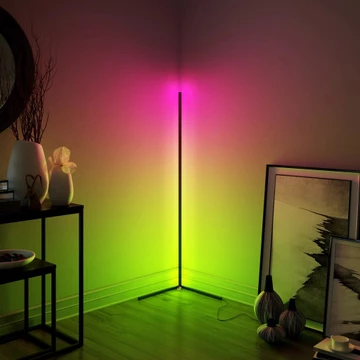 Lampu Lantai Pojok Standing Floor Lamp Gaming Room Lamp Rgb Nordic Style Lamp Body Hitam