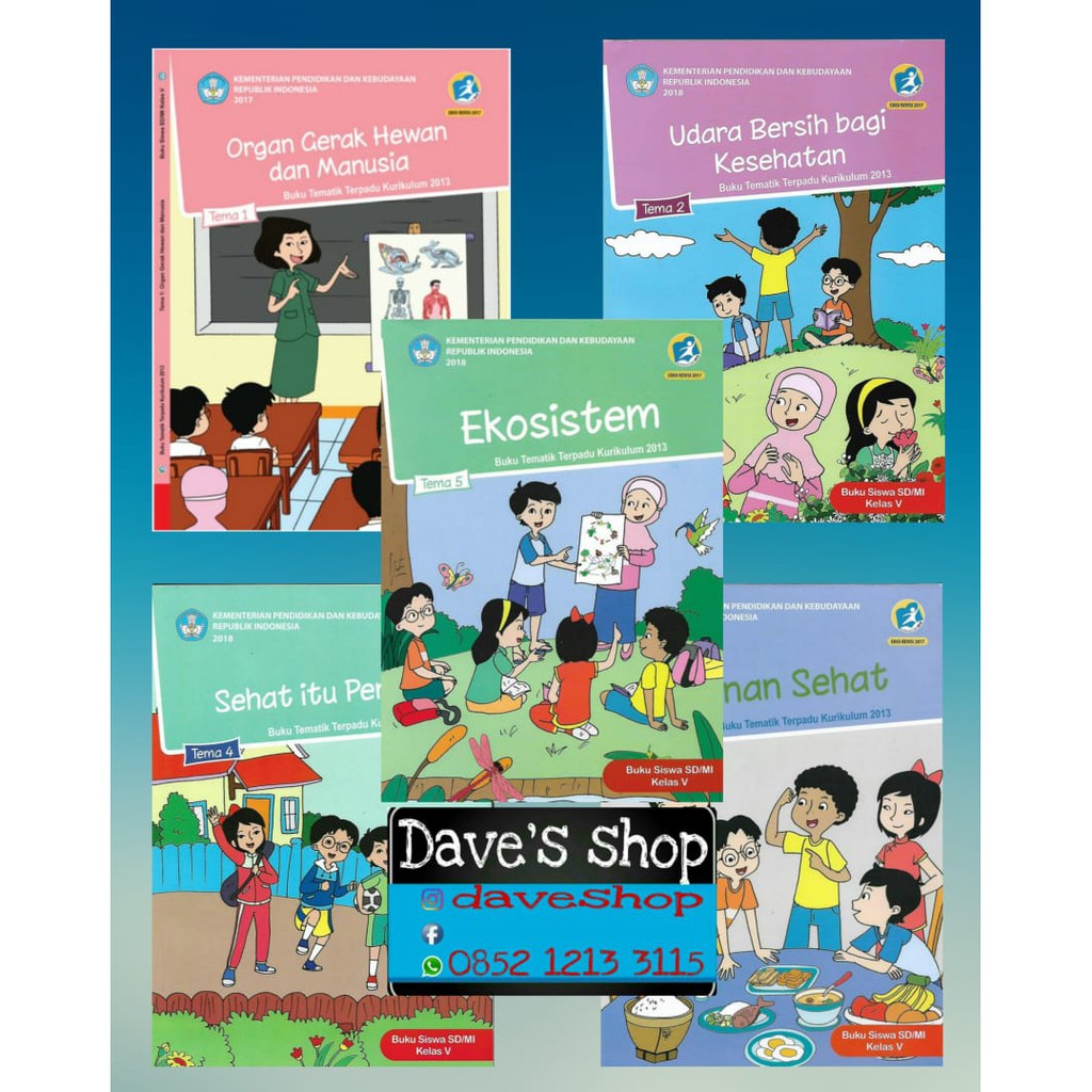 Jual Paket Buku Tematik SD Kelas 5 Tema 1,2,3,4,5,6,7,8,9 Kurikulum ...