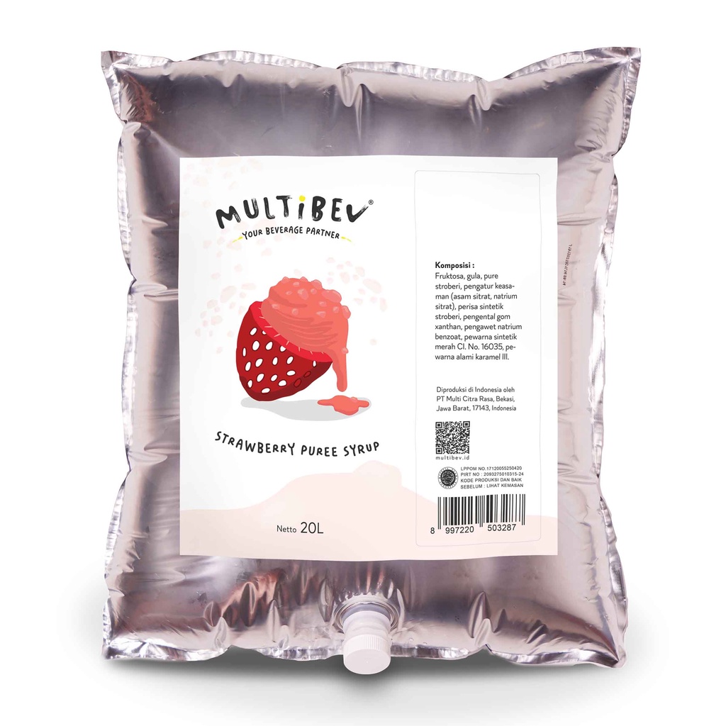 Jual Multibev Sirup Strawberry Puree, Halal Minuman ala kafe stroberi ...