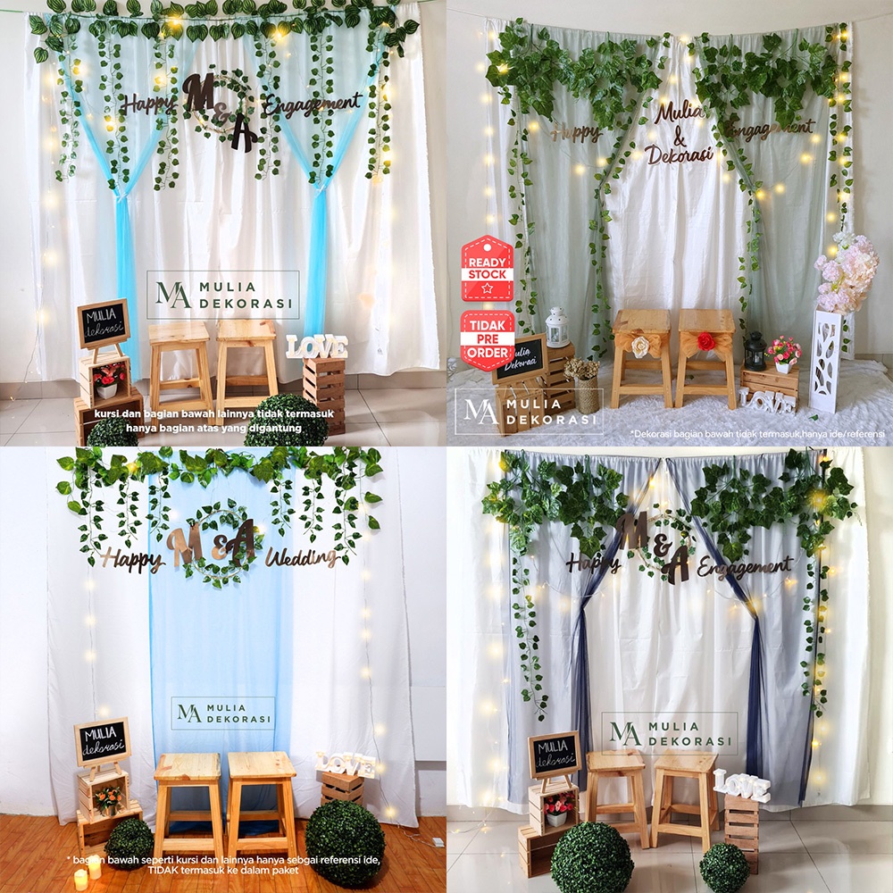 Jual Dekorasi Warna Emas Gold Sage Green Biru Turkis Muda Navy Lamaran