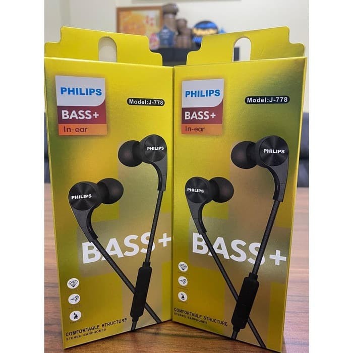 Handsfree Earphone PHILIPS J778 Headset Extra Bass Plus With MIC