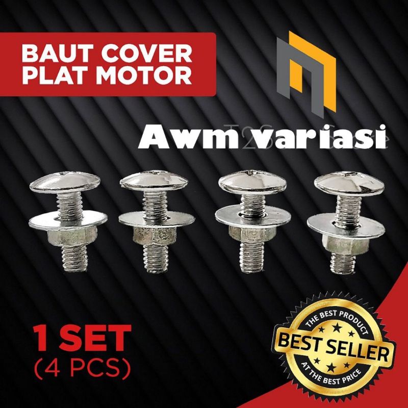 Jual BAUT PLAT NOMOR BAUT COVER PLAT NOMOR 1 Set 4 Pcs Shopee