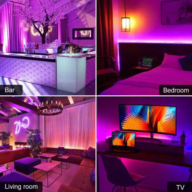 Jual Lampu Led Strip remote RGB plafon warna warni 5 Meter 10M Hias ...