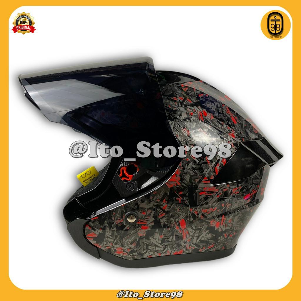 Jual Helmets Sepeda Motor Half Face Gift Sargon Carbone Forget Series ...