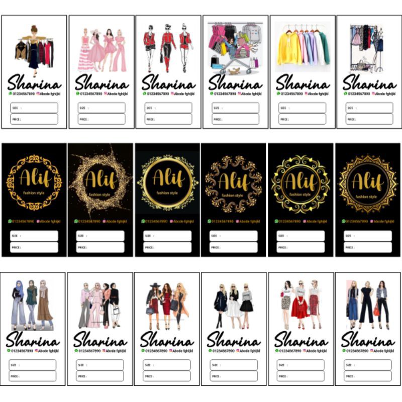 Jual hang tag 4x7 (640 pcs ) / hangtag label baju custom hang tag ...