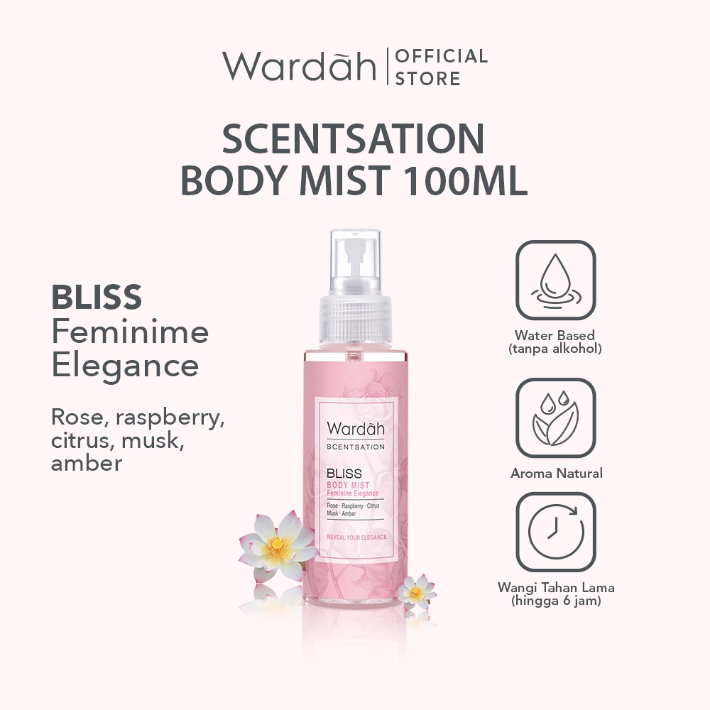 Jual Wardah Scentsation Body Mist 100 ml - Parfum Wanita Wangi Tahan