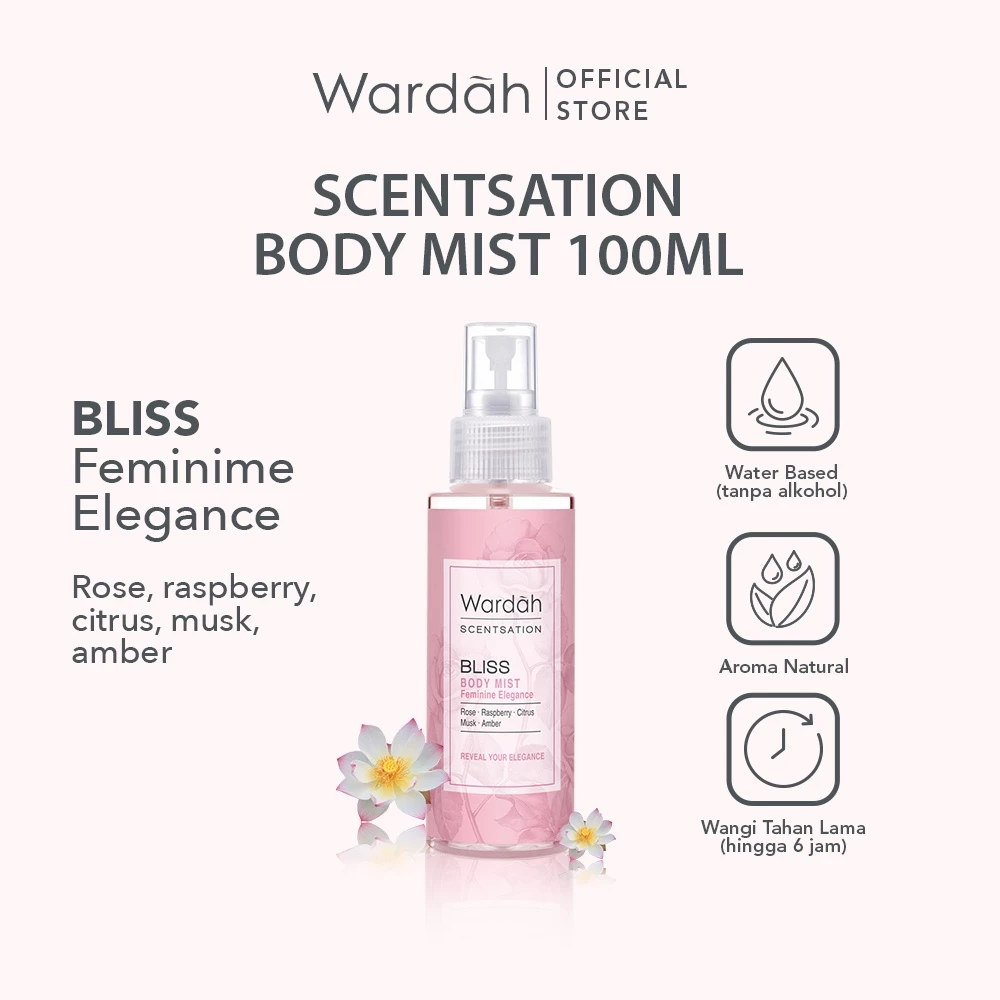 Wardah Scentsation Body Mist 100 ml Parfum Wanita Wangi Tahan Lama 5 Jam