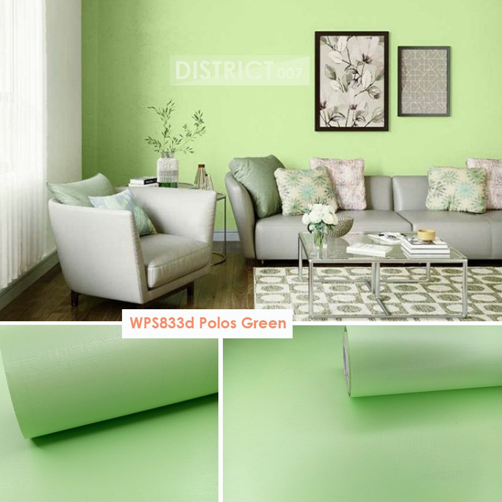 Jual Wallpaper Dinding Ruang Tamu Polos Hijau Walpaper Stiker Kamar