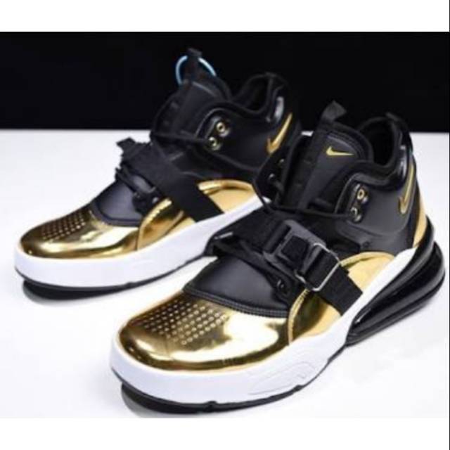 Nike air force 270 cheap high black and gold