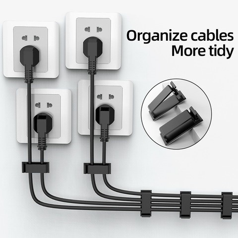 Jual 【Ready Stock】10 Pcs Wall Home Office Wire Organizers Fasteners ...