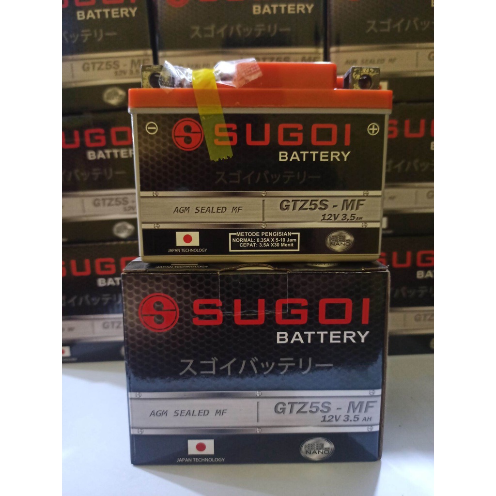 Jual Aki motor Kering Merk SUGOI GTZ5S MADE IN THAILAND Aki Kering