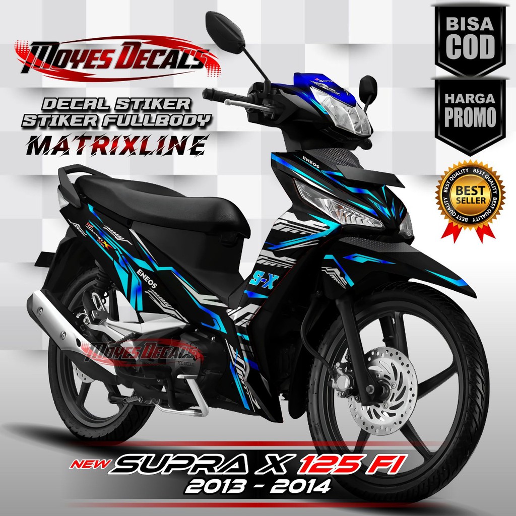 Jual (COD) Stiker Motor Supra X 125 Fullbody matrix Line Stiker Supra ...
