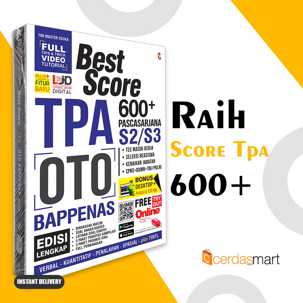 Jual BUKU TPA - BUKU PSIKOTES - BEST SCORE TPA OTO BAPPENAS 600 ...