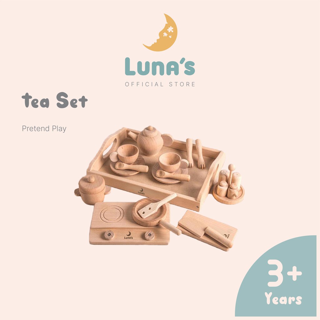 Jual Luna's Pretend Play Mainan Tea Set Mainan Kayu Masak Masakan ...