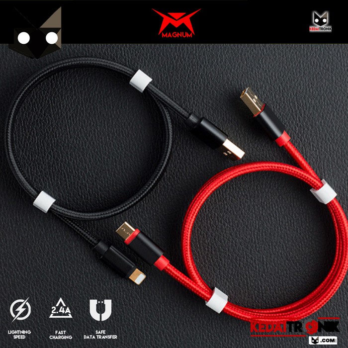 Jual Kabel Data Magnum Gold Plate 1M GP100 Type C Lightning 2.4A Fast ...