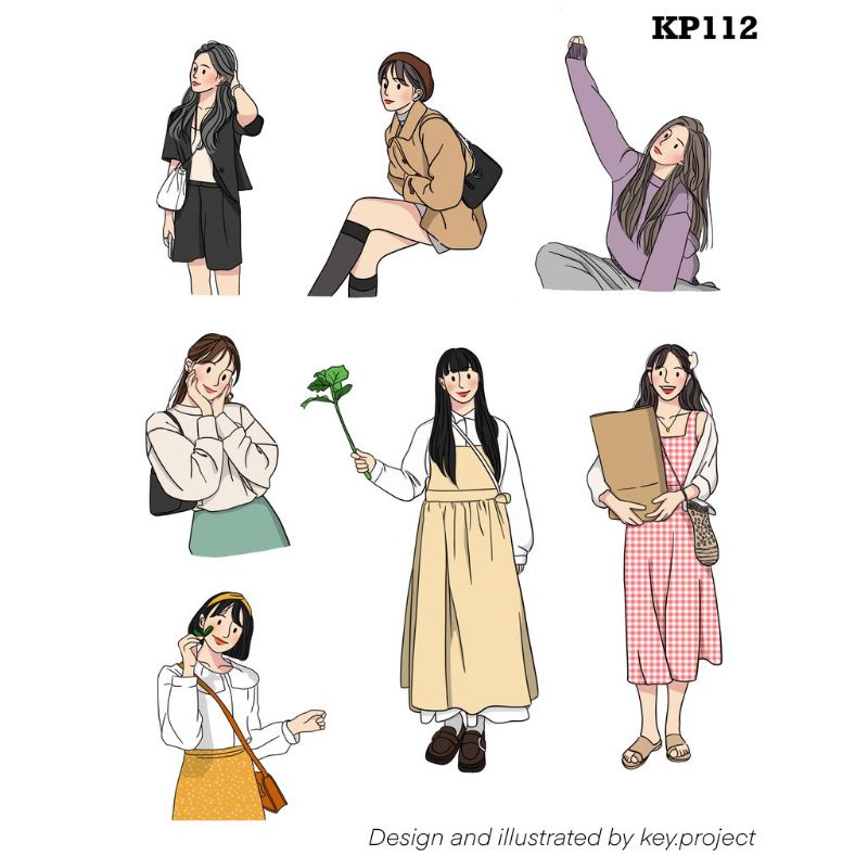 Jual Sticker Aesthetic Korean Girls /Stiker Pack/Stiker Jurnal | Shopee ...