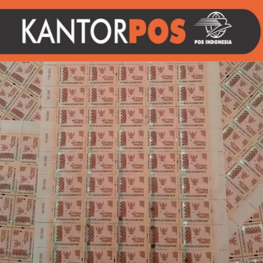 Jual Materai 10000 10 Pcs Murah Original Kantor Pos Shopee Indonesia