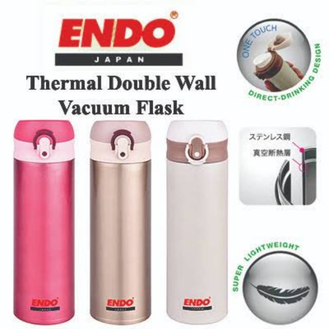 Jual ENDO Japan BOTOL TERMOS MINUM Thermal Flask Bottle 480ml Stainless ...