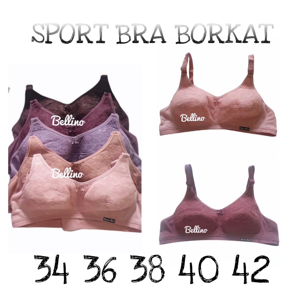 Jual Bellino Sport Bra Wanita Renda Borkat Tanpa Kawat Tanpa