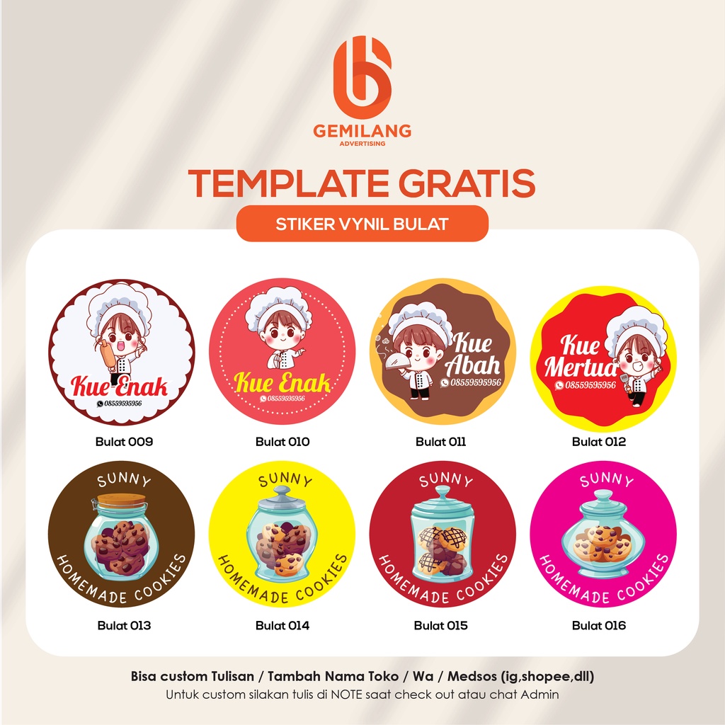 Jual Sticker Bulat Vynil Anti Air/Packaging/Toples Makanan/Label ...