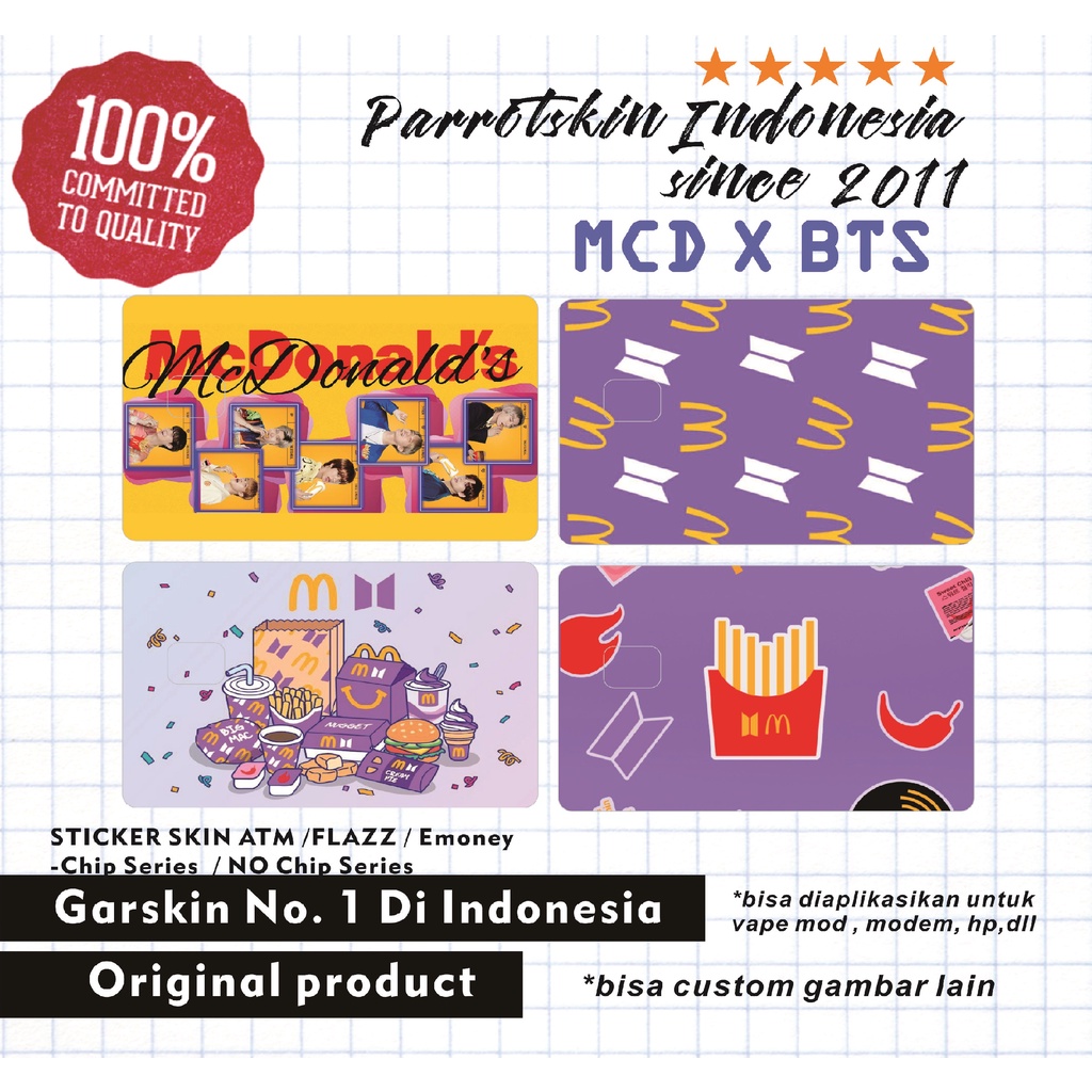 Jual BTS MEAL BTS X MCD Emoney Flazz Tapcash ATM Debit Credit custom ...