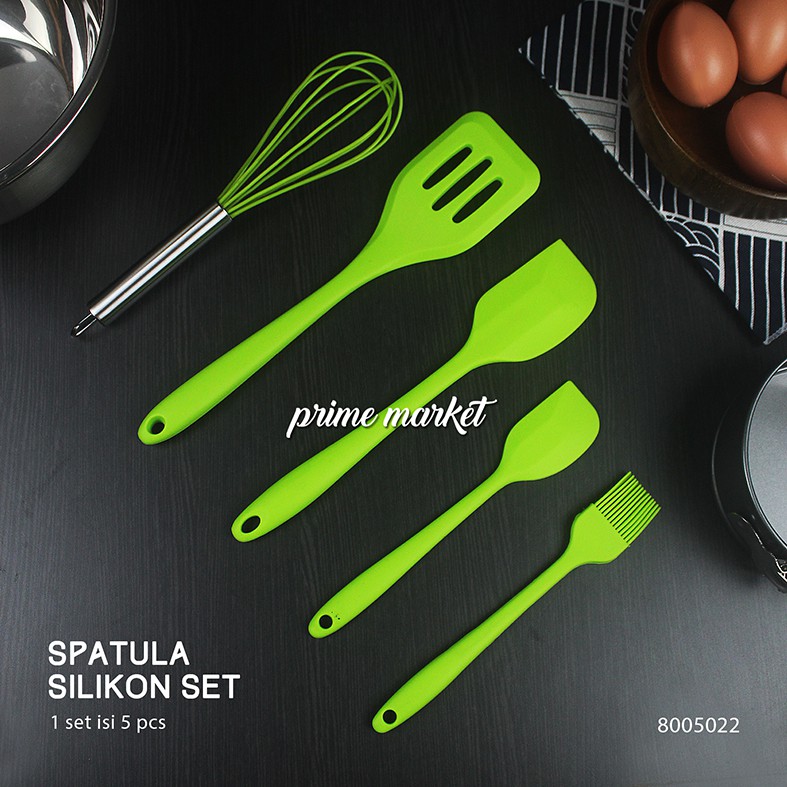 Jual Spatula Set Pengocok Telur Kuas Kue Sutil Silikon Set Alat