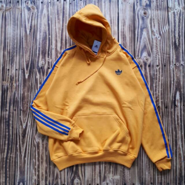 Hoodie Adidas 3 Stripe Orange Premium Murah Berkualitas