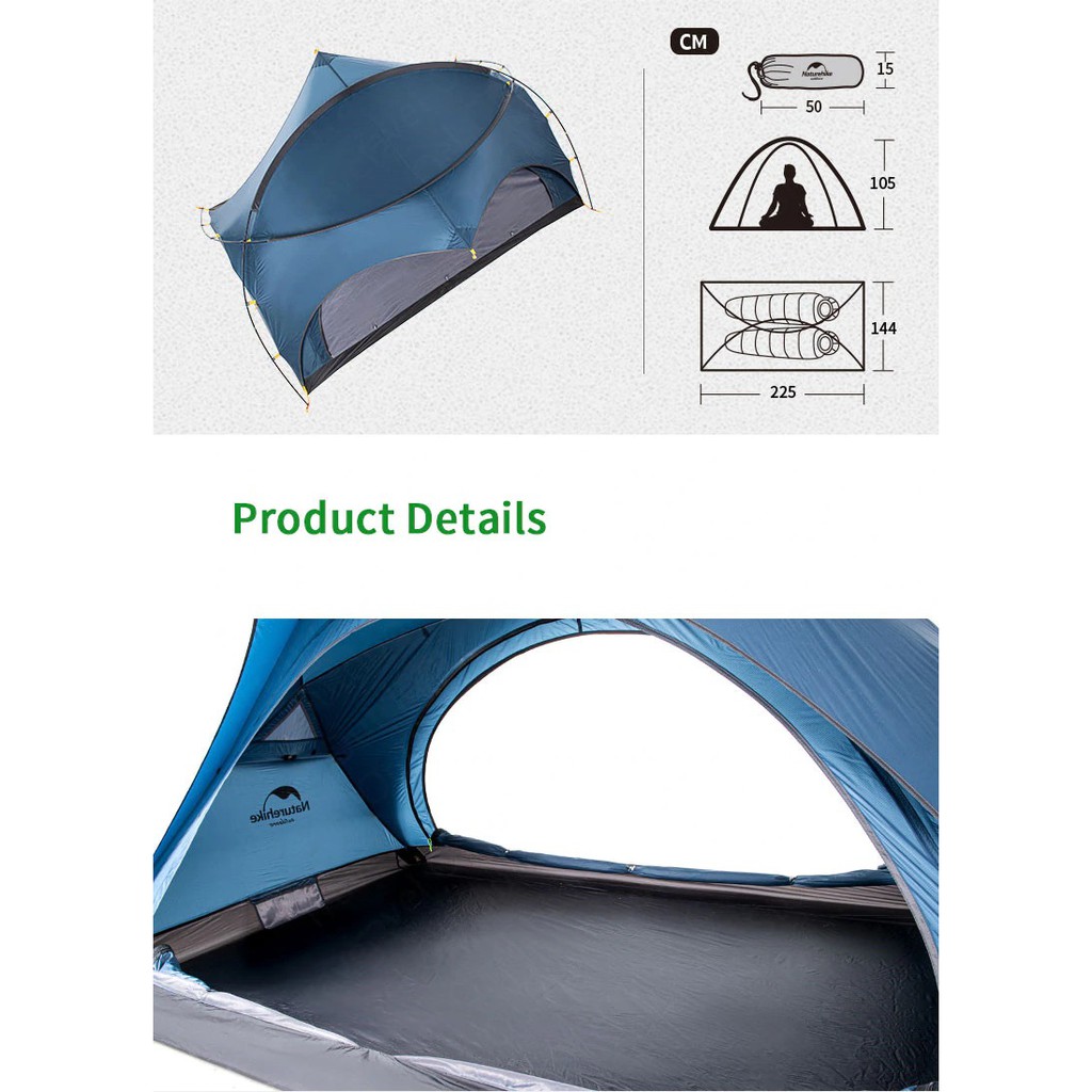 Jual Naturehike NH20ZP108 Bear UL2 Tenda Camping 2 Orang 20D