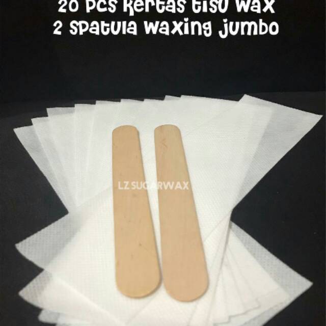 PAKET 2 SUGAR WAX ( 20 TISU + 2 SPATULA JUMBO )