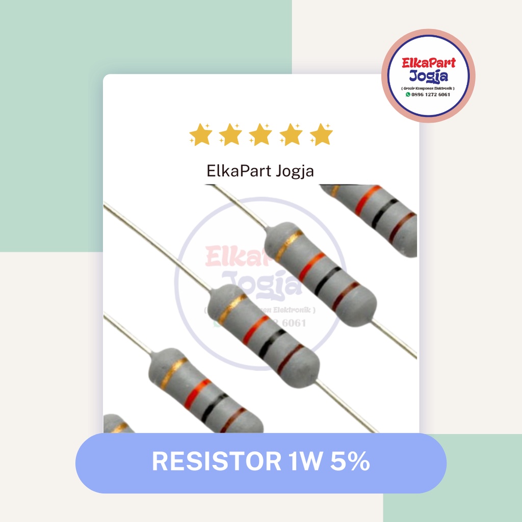 Jual RESISTOR 1W 5% 10K Ohm 12K Ohm 15K Ohm 18K Ohm 20K Ohm Resistor