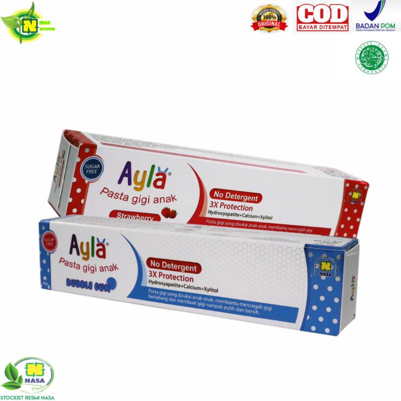 Jual Ayla Pasta Gigi Anak Original Herbal Rasa Strawberry dan bubleGum ...
