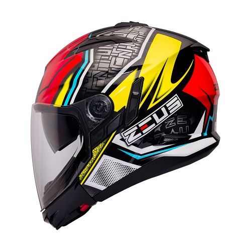 Jual Zeus Zs C Blk Aj Red Glossy Modular Double Visor Cacat