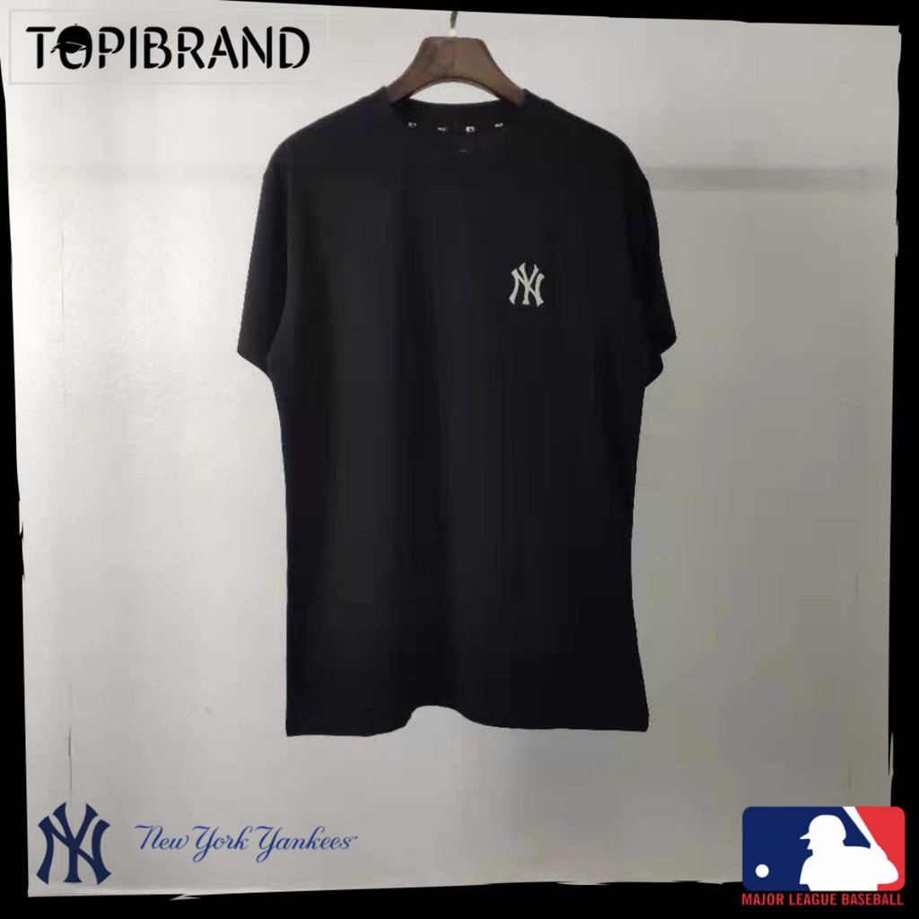 pakaian atasan kaos MLB-Korean Tshirt NY Big Logo In White sz XS