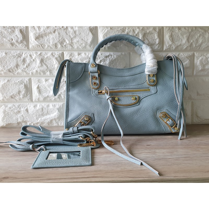 Jual TAS WANITA BRANDED BALENCIAGA CITY METAL EDGE SMALL BABY BLUE SLING SHOULDER BAG Shopee Indonesia