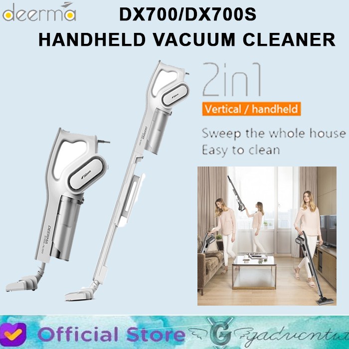 Jual Deerma Dx700 Dx700S 2 In 1 Portable Rotary Vacuum Cleaner 600W ...