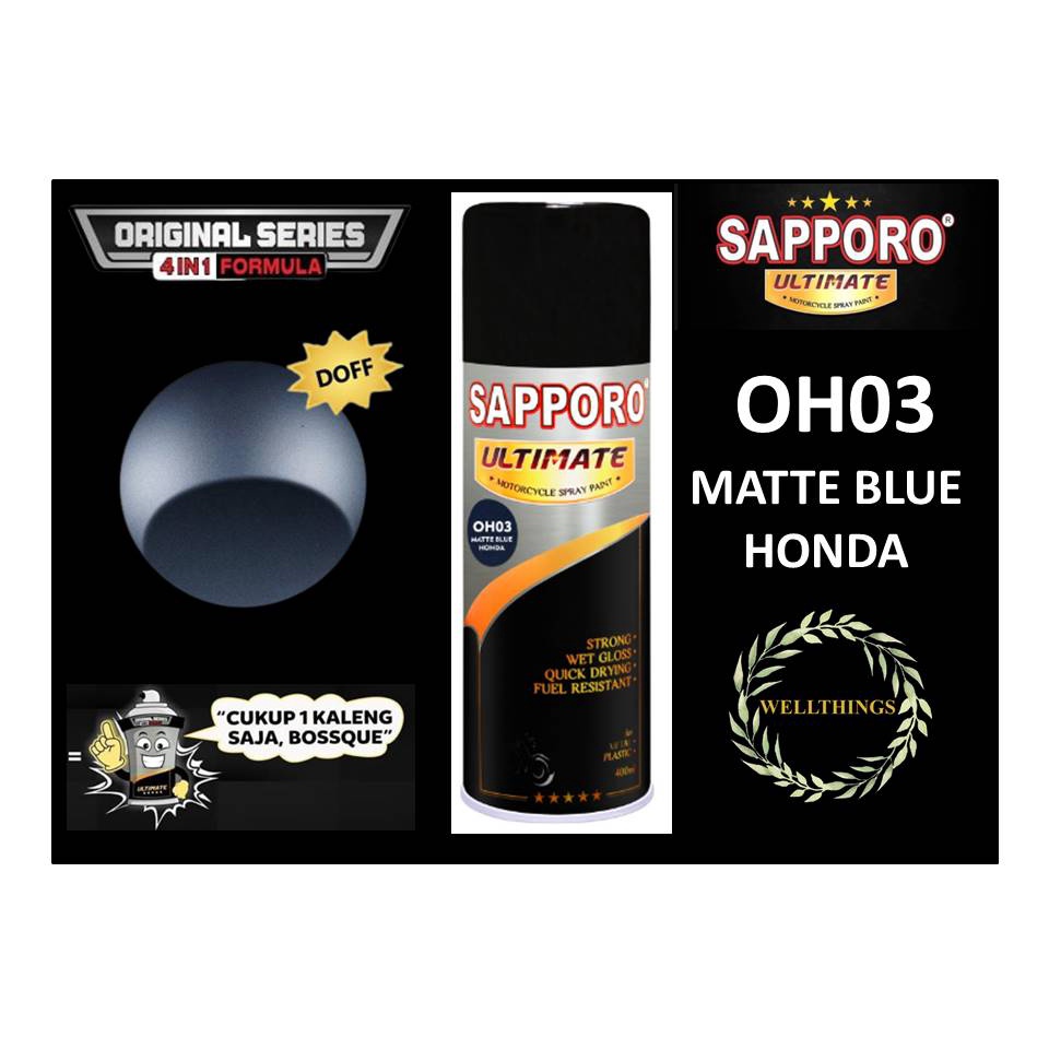 Jual Sapporo Ultimate OH03 Matte Blue Honda 400ml Warna Biru Honda Dop ...