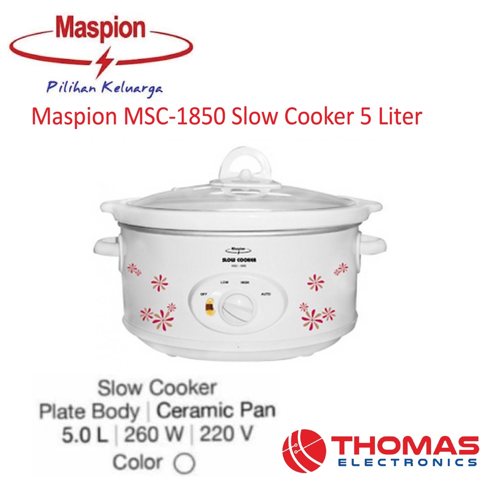 Jual Maspion Msc 1850 Slow Cooker 5 Liter Pemasak Pelan Msc1850 Garansi